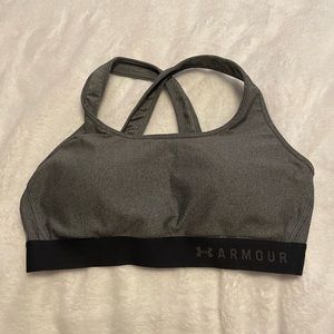 Gray under armour sports bra